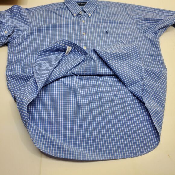 Ralph Lauren Shirt Men's Checkered Blue Size XL Long Sleeve Button Down Blake - Picture 4 of 12